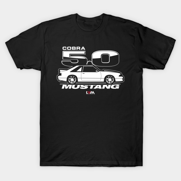 Foxbody 5.0 Ford Mustang Side COBRA T-Shirt by LYM Clothing